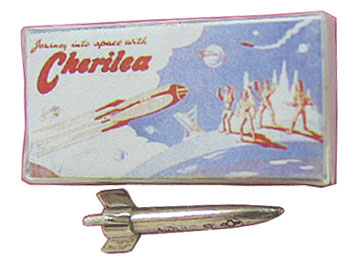Dollhouse Miniature Space Rocket Box W/Sterling Rocket